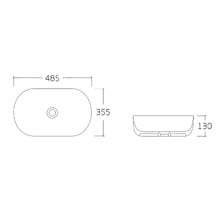 Sabina 485mm Pill Ceramic Above Counter Basin